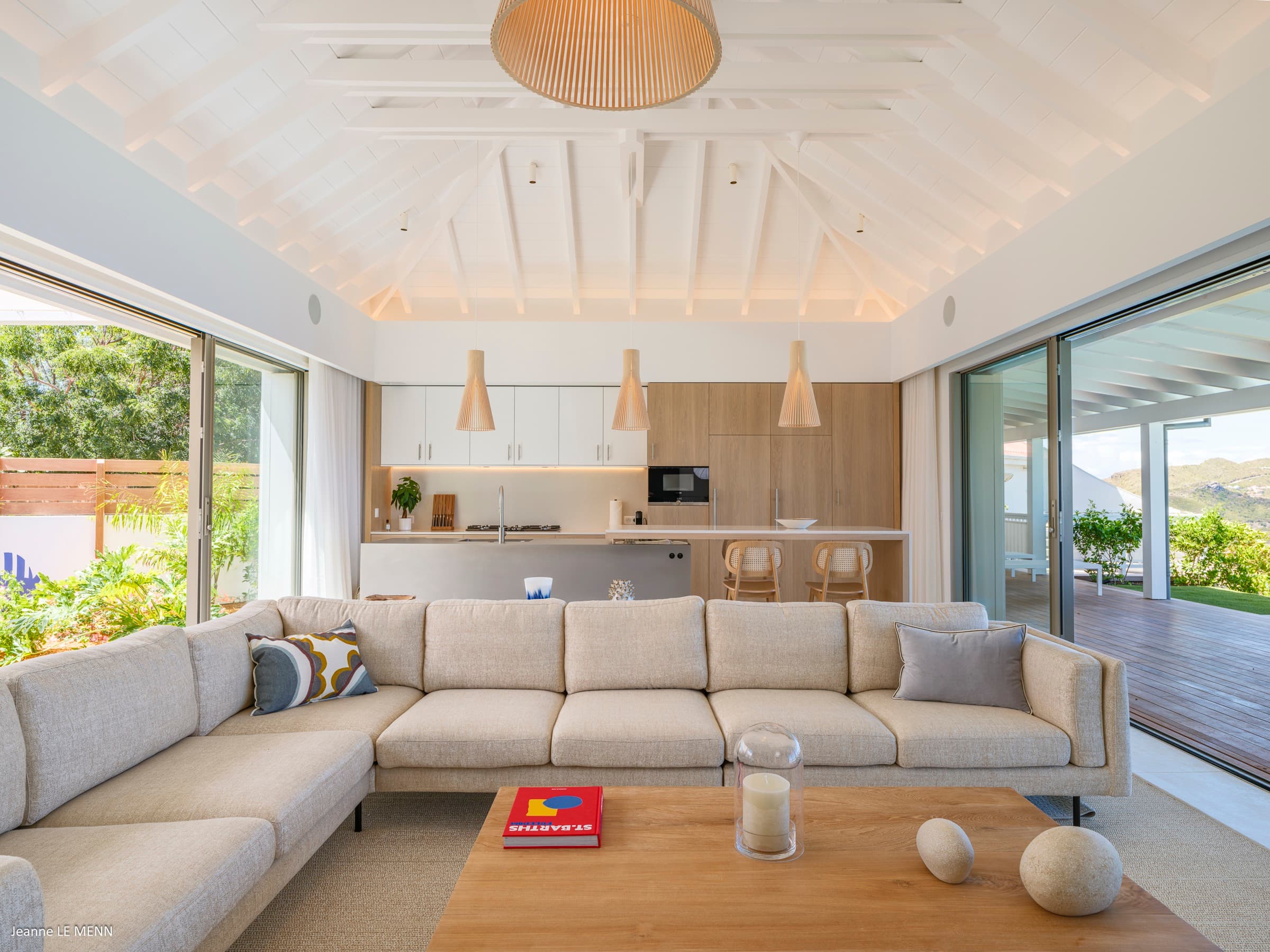 View from living area to kitchen