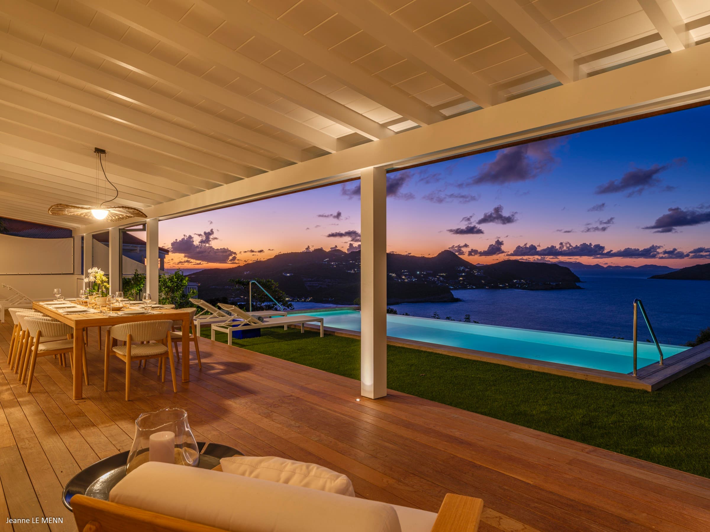 Patio overlooking sunset from another angle