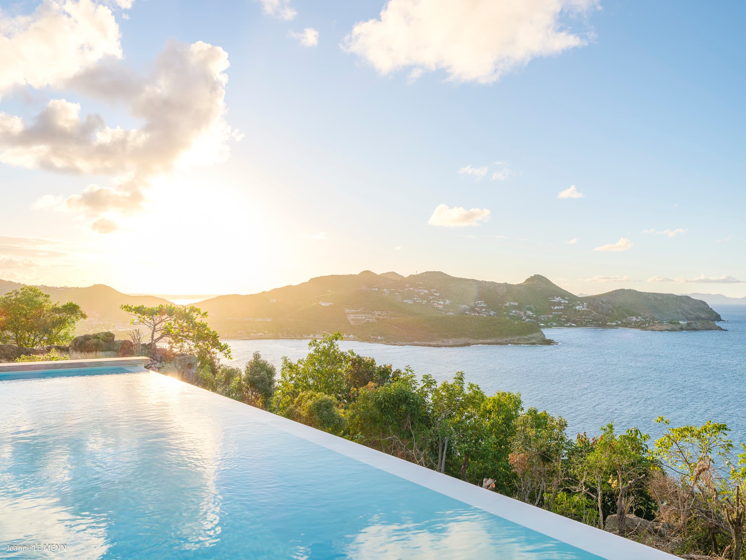 Pool moments before sunset